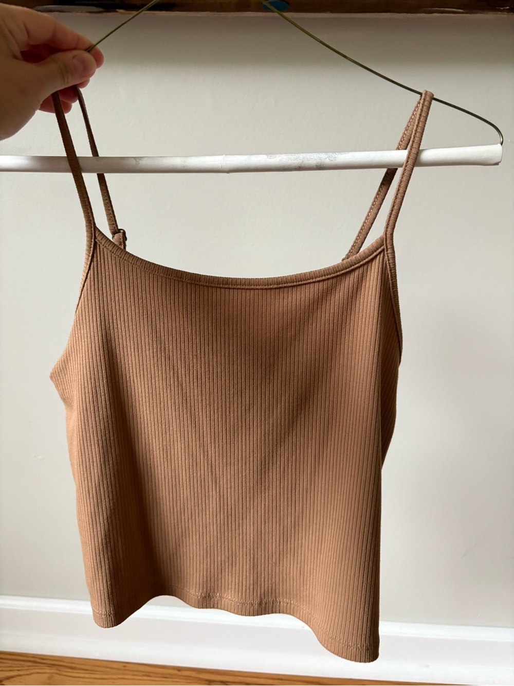 American Eagle Outfitters Ribbed Tank Top in Brown